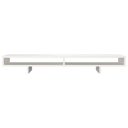 Monitorstandaard 100x27x14 cm massief grenenhout wit 100 x 27 x 14 cm Wit