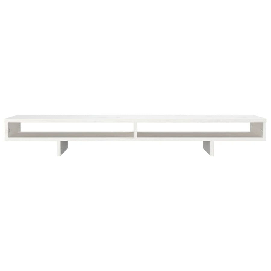 Monitorstandaard 100x27x14 cm massief grenenhout wit 100 x 27 x 14 cm Wit