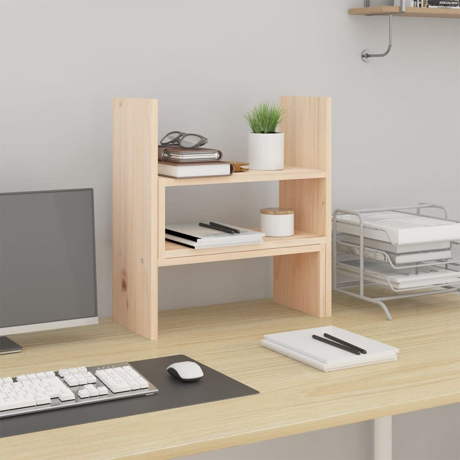 Monitorstandaard (39-72)X17X43 Cm Massief Grenenhout Naturel