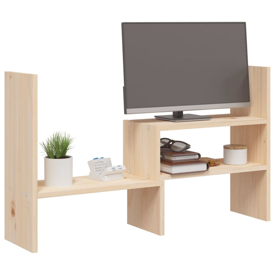 Monitorstandaard (39-72)X17X43 Cm Massief Grenenhout Naturel