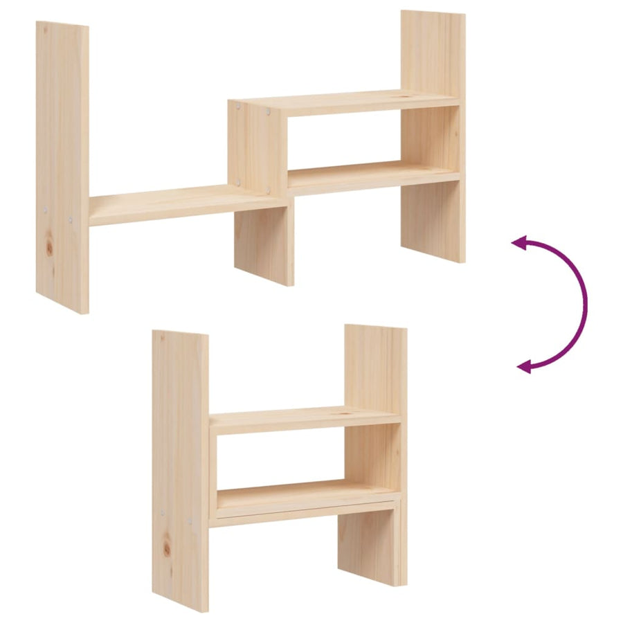 Monitorstandaard (39-72)X17X43 Cm Massief Grenenhout Naturel