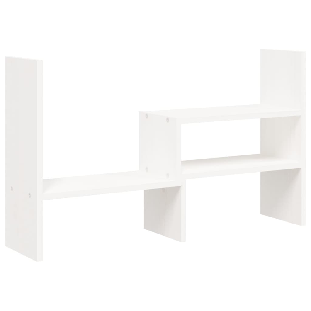 Monitorstandaard (39-72)x17x43 cm massief grenenhout wit Wit