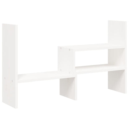 Monitorstandaard (39-72)x17x43 cm massief grenenhout wit Wit