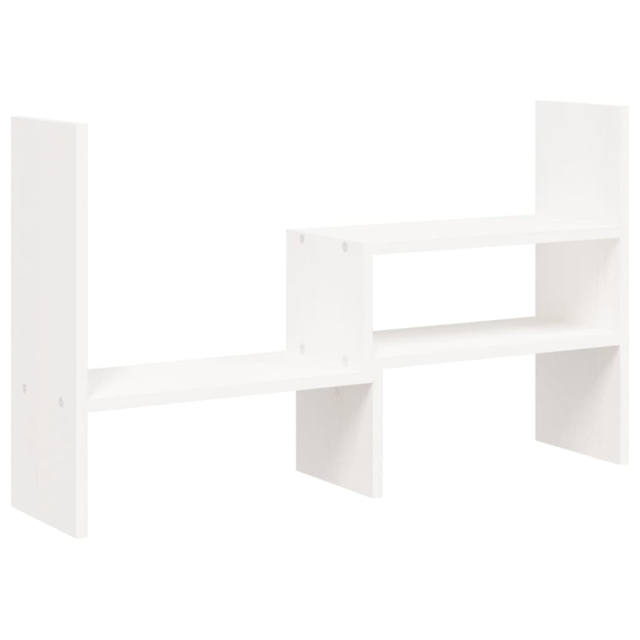 Monitorstandaard (39-72)x17x43 cm massief grenenhout wit Wit