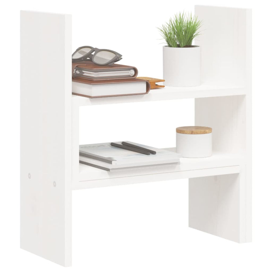 Monitorstandaard (39-72)x17x43 cm massief grenenhout wit Wit