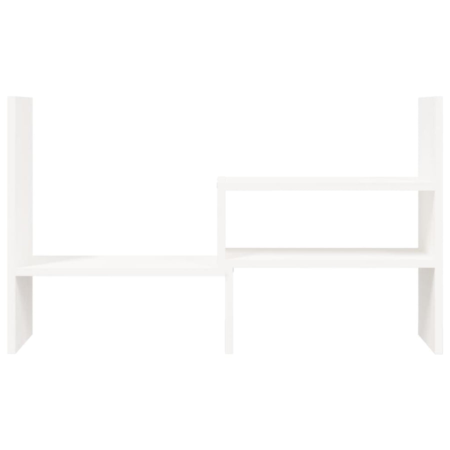 Monitorstandaard (39-72)x17x43 cm massief grenenhout wit Wit