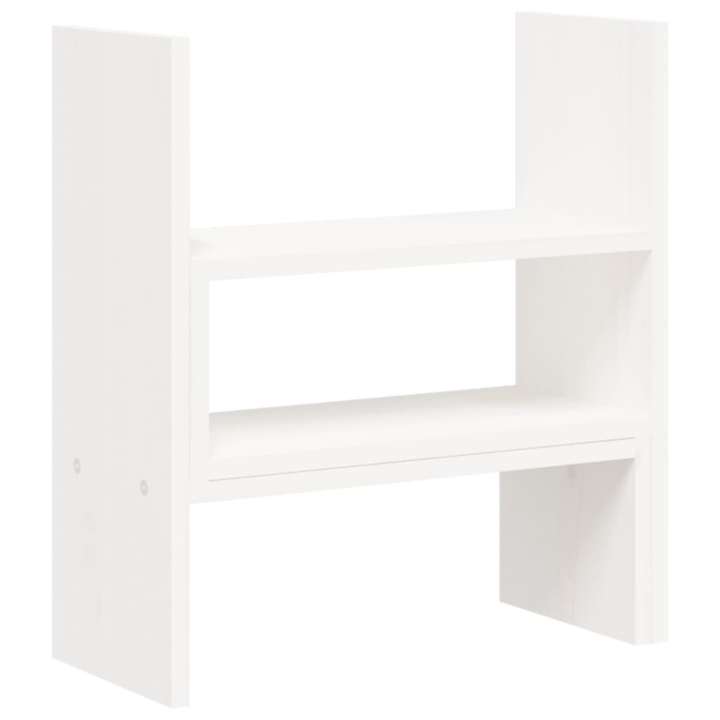 Monitorstandaard (39-72)x17x43 cm massief grenenhout wit Wit