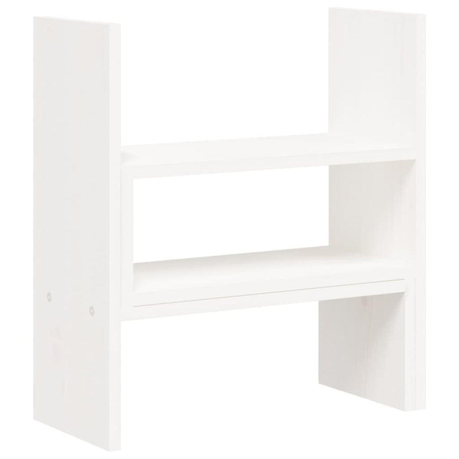Monitorstandaard (39-72)x17x43 cm massief grenenhout wit Wit