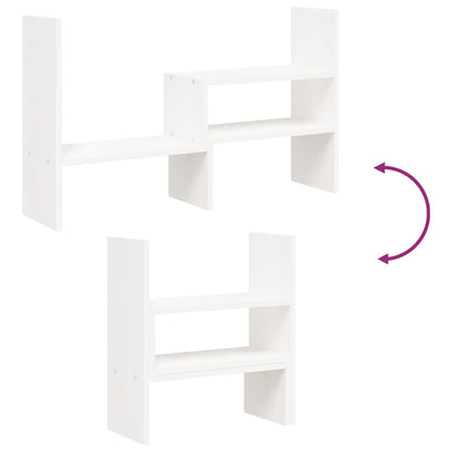Monitorstandaard (39-72)x17x43 cm massief grenenhout wit Wit