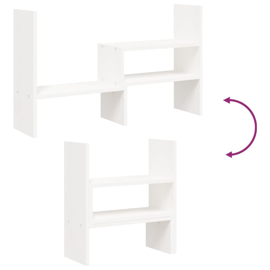 Monitorstandaard (39-72)x17x43 cm massief grenenhout wit Wit