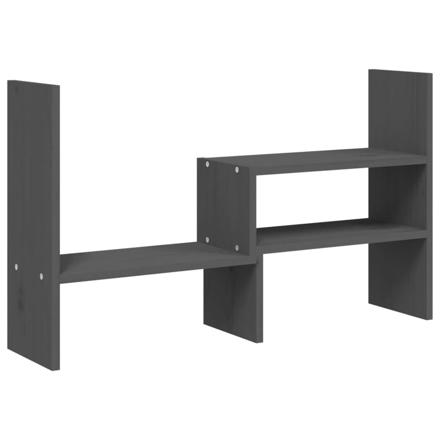Monitorstandaard (39-72)x17x43 cm massief grenenhout grijs Grijs