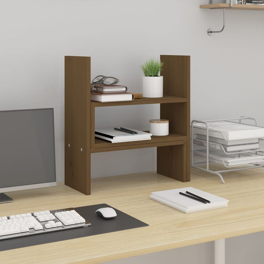 Monitorstandaard (39-72)X17X43 Cm Grenenhout Honingbruin