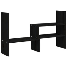 Monitorstandaard (39-72)x17x43 cm massief grenenhout zwart Zwart