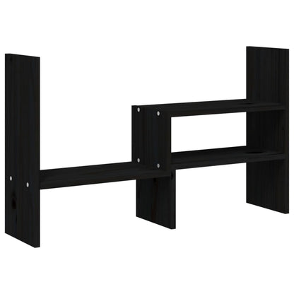 Monitorstandaard (39-72)x17x43 cm massief grenenhout zwart Zwart