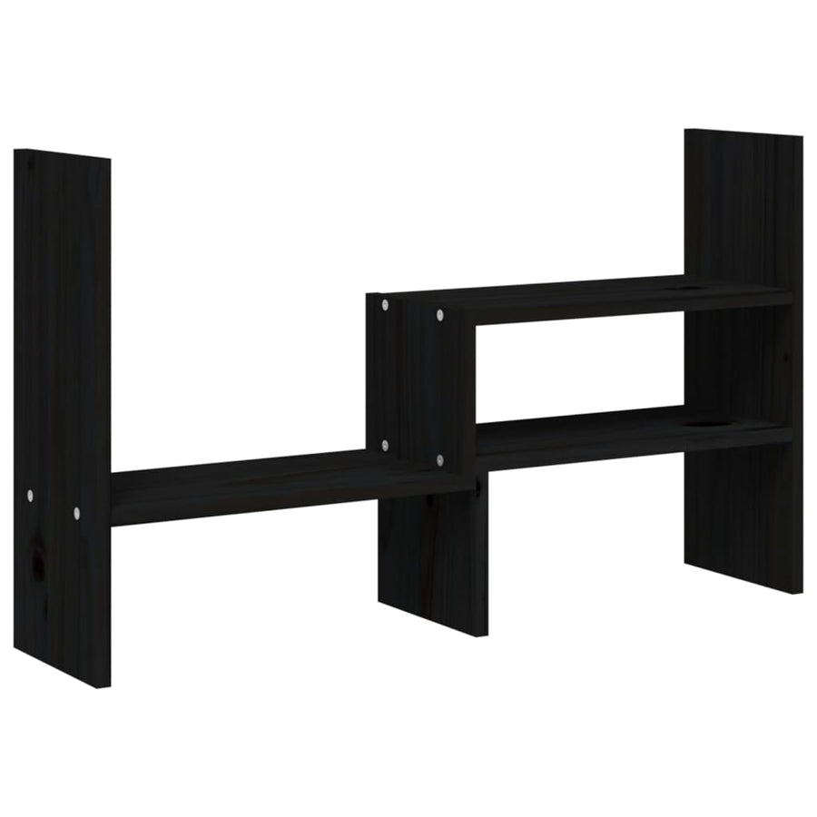 Monitorstandaard (39-72)x17x43 cm massief grenenhout zwart Zwart