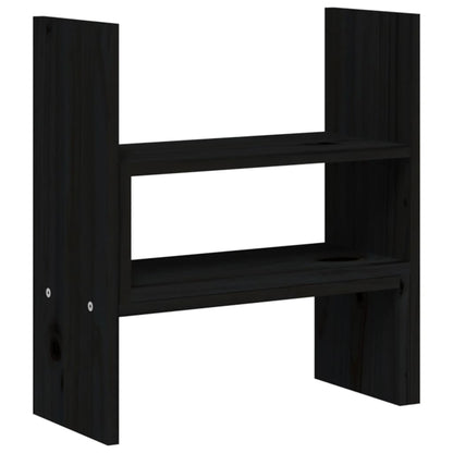 Monitorstandaard (39-72)x17x43 cm massief grenenhout zwart Zwart