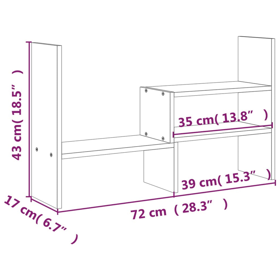 Monitorstandaard (39-72)x17x43 cm massief grenenhout zwart Zwart
