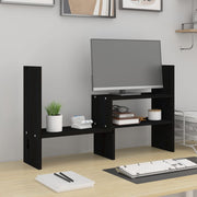 Monitorstandaard 39-72x17x43 cm massief grenenhout zwart