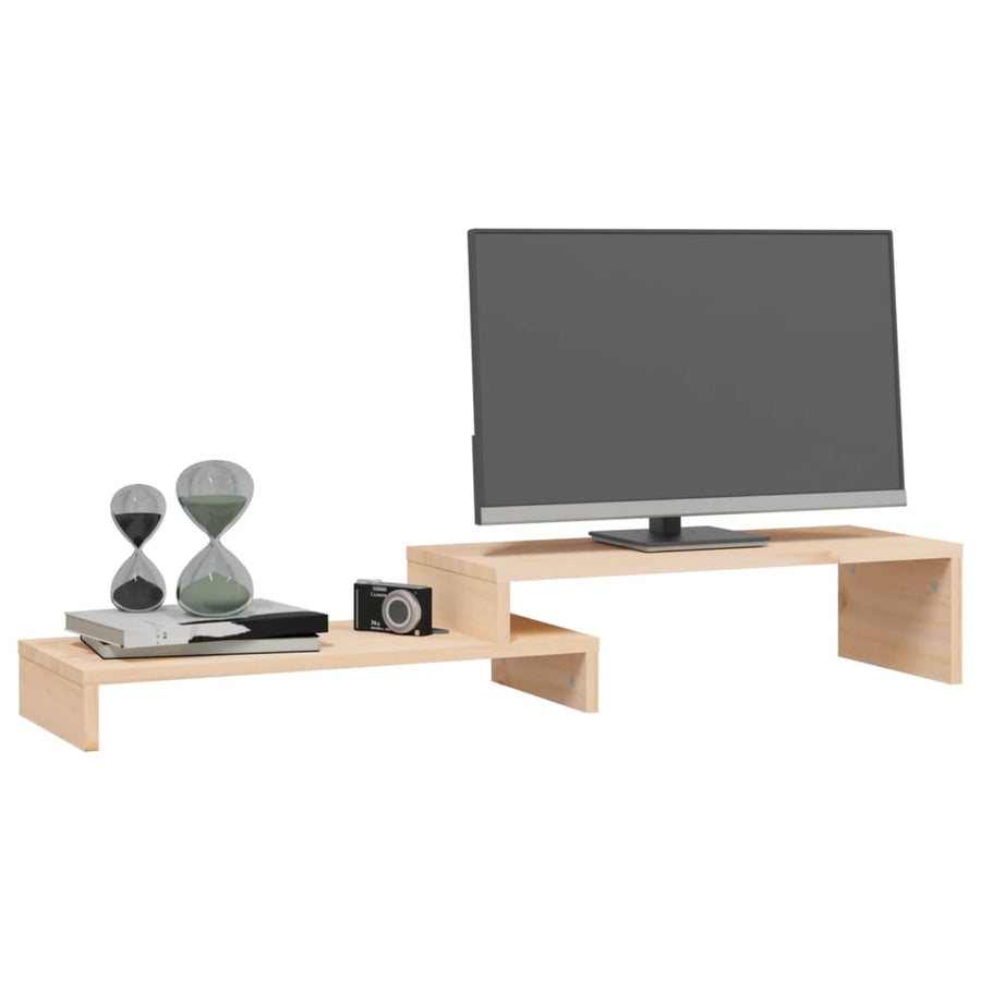Monitorstandaard (52-101)X22X14 Cm Massief Grenenhout Naturel