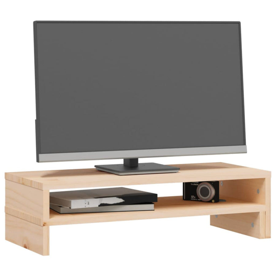 Monitorstandaard (52-101)X22X14 Cm Massief Grenenhout Naturel