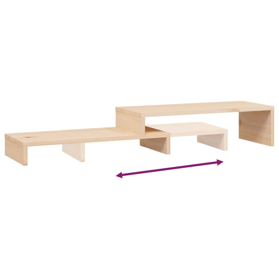Monitorstandaard (52-101)X22X14 Cm Massief Grenenhout Naturel