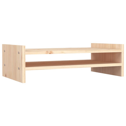 Monitorstandaard Massief Grenenhout 50 x 27 x 15 cm Naturel