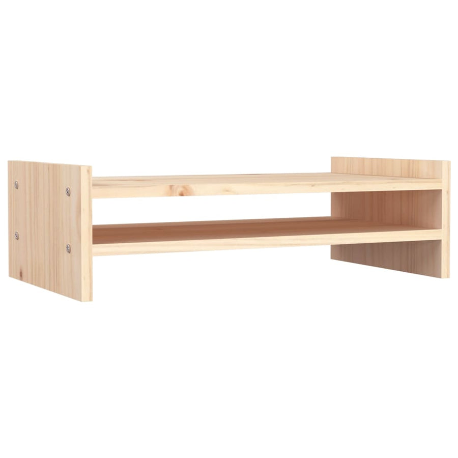 Monitorstandaard Massief Grenenhout 50 x 27 x 15 cm Naturel