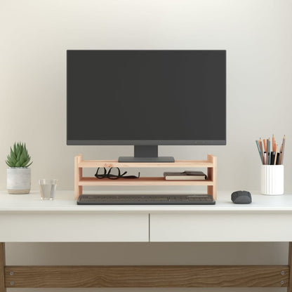 Monitorstandaard Massief Grenenhout 50 x 27 x 15 cm Naturel