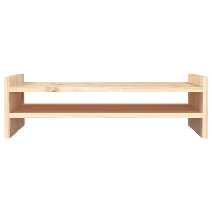 Monitorstandaard Massief Grenenhout 50 x 27 x 15 cm Naturel