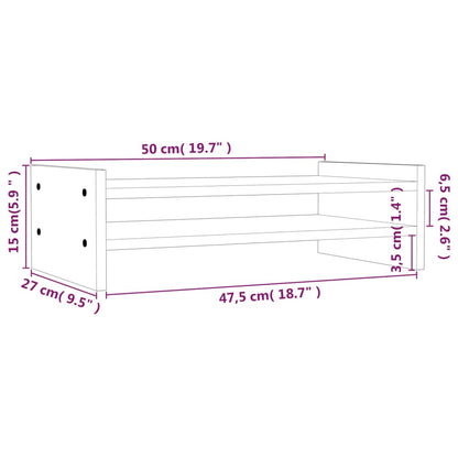 Monitorstandaard Massief Grenenhout 50 x 27 x 15 cm Naturel