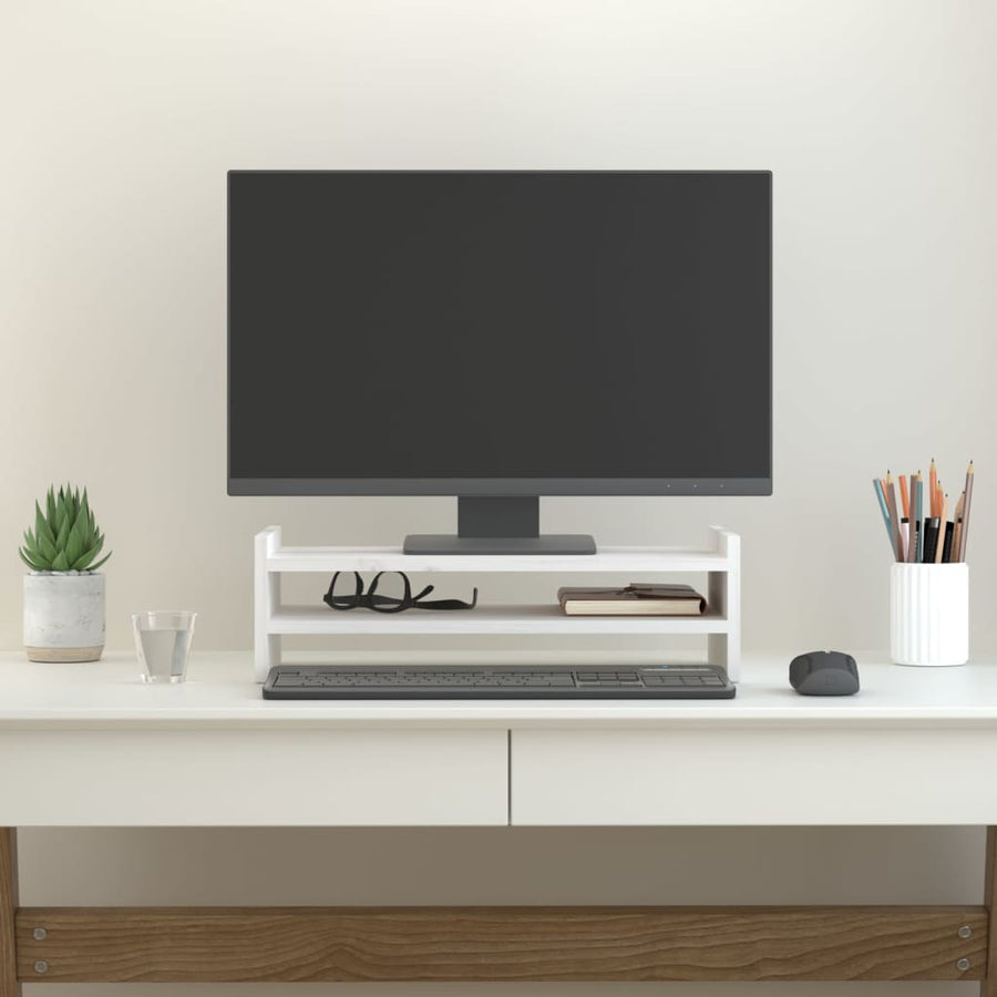 Monitorstandaard 50x27x15 cm massief grenenhout wit 50 x 27 x 15 cm Wit