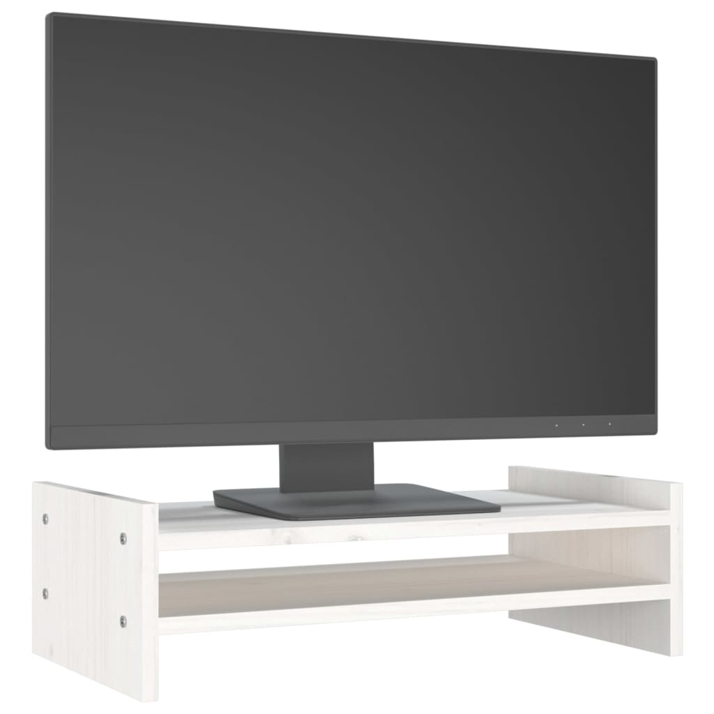 Monitorstandaard 50x27x15 cm massief grenenhout wit 50 x 27 x 15 cm Wit