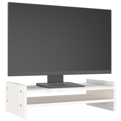 Monitorstandaard 50x27x15 cm massief grenenhout wit 50 x 27 x 15 cm Wit