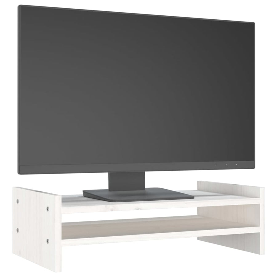 Monitorstandaard 50x27x15 cm massief grenenhout wit 50 x 27 x 15 cm Wit