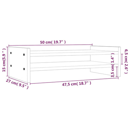 Monitorstandaard 50x27x15 cm massief grenenhout wit 50 x 27 x 15 cm Wit