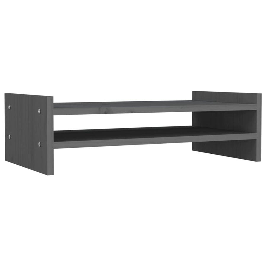 Monitorstandaard 50x27x15 cm massief grenenhout grijs 50 x 27 x 15 cm Grijs