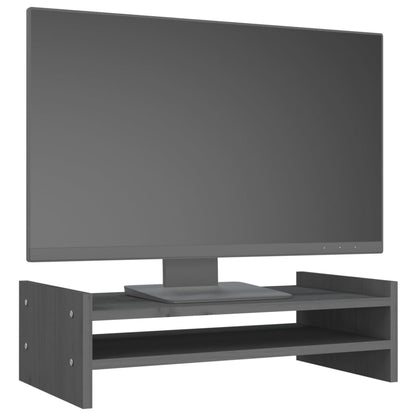 Monitorstandaard 50x27x15 cm massief grenenhout grijs 50 x 27 x 15 cm Grijs