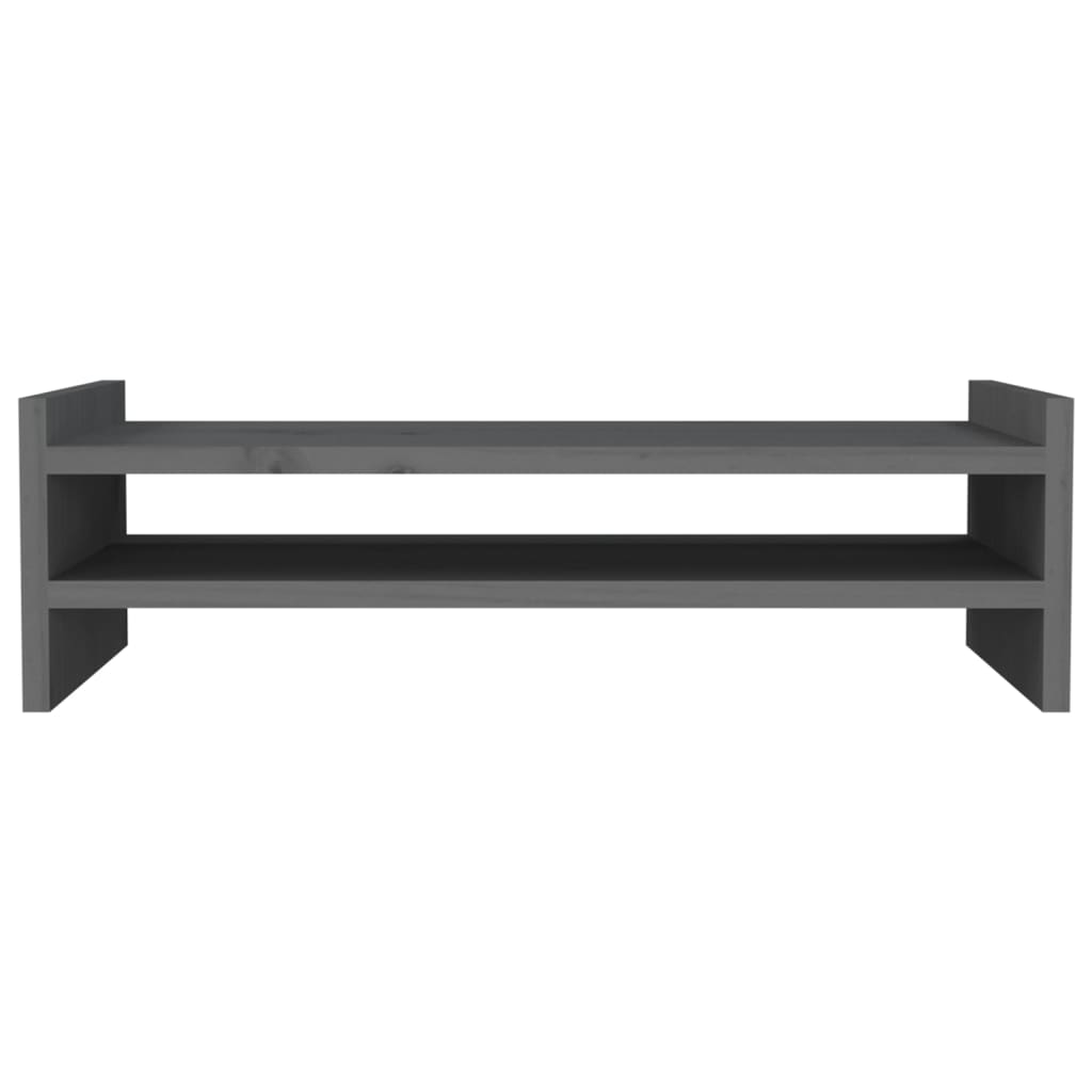 Monitorstandaard 50x27x15 cm massief grenenhout grijs 50 x 27 x 15 cm Grijs