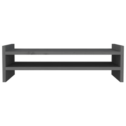 Monitorstandaard 50x27x15 cm massief grenenhout grijs 50 x 27 x 15 cm Grijs