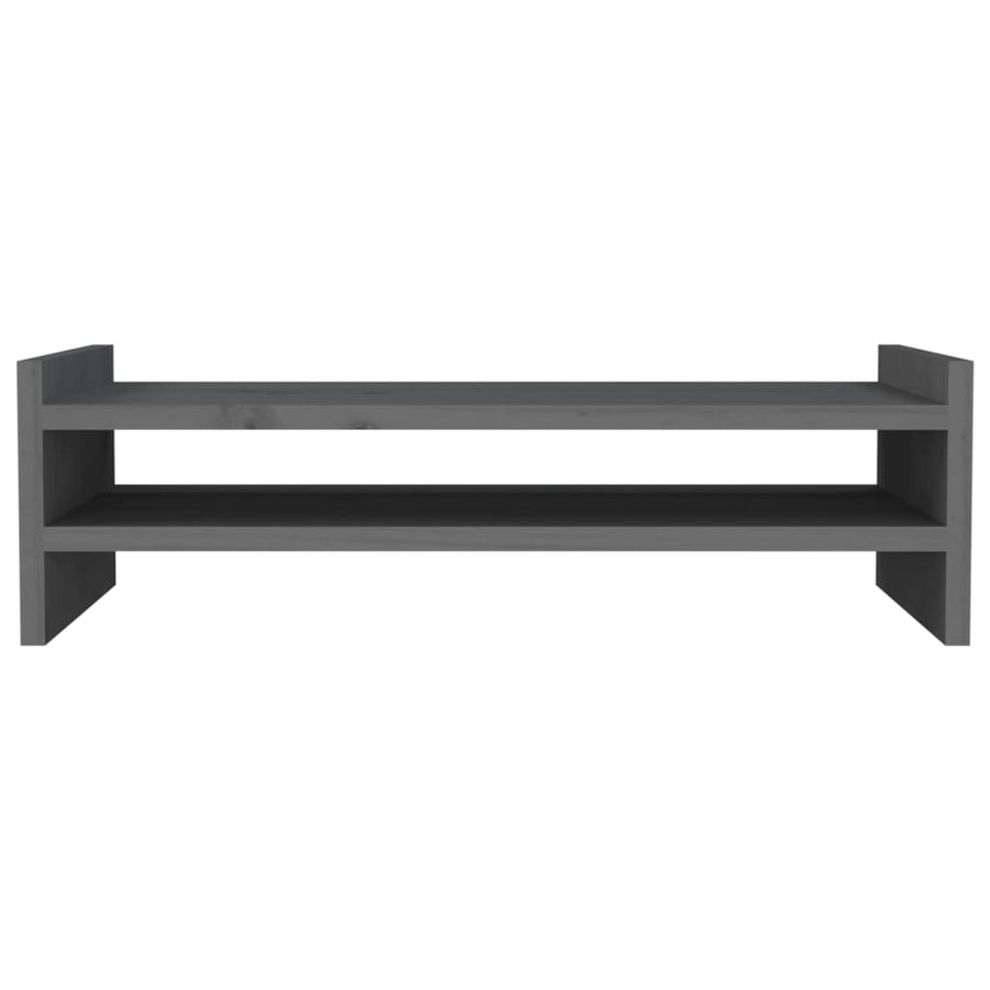 Monitorstandaard 50x27x15 cm massief grenenhout grijs 50 x 27 x 15 cm Grijs