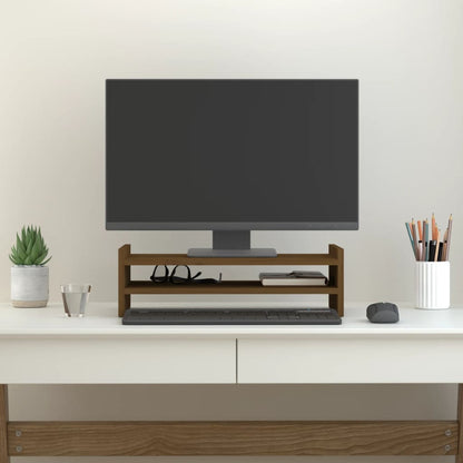 Monitorstandaard 50x27x15 cm massief grenenhout honingbruin 50 x 27 x 15 cm Honingbruin