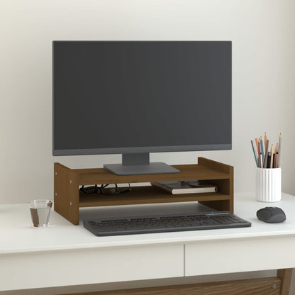 Monitorstandaard 50x27x15 cm massief grenenhout honingbruin 50 x 27 x 15 cm Honingbruin