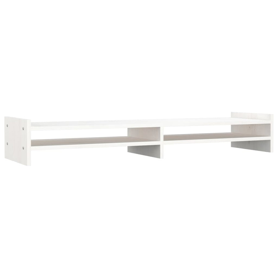Monitorstandaard 100x27x15 cm massief grenenhout wit 100 x 27 x 15 cm Wit