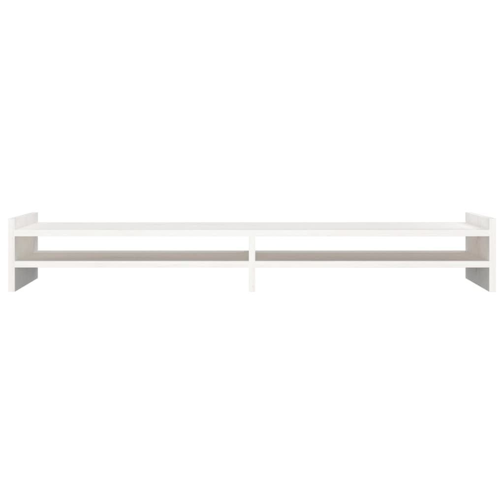 Monitorstandaard 100x27x15 cm massief grenenhout wit 100 x 27 x 15 cm Wit