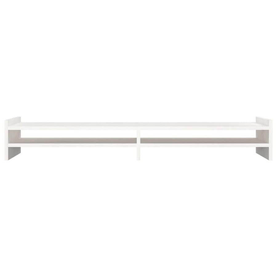 Monitorstandaard 100x27x15 cm massief grenenhout wit 100 x 27 x 15 cm Wit