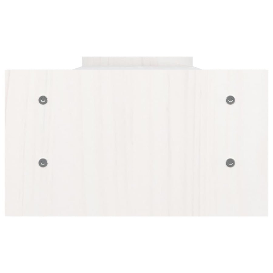 Monitorstandaard 100x27x15 cm massief grenenhout wit 100 x 27 x 15 cm Wit