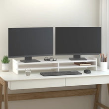 Monitorstandaard 100x27x15 cm massief grenenhout wit 100 x 27 x 15 cm Wit