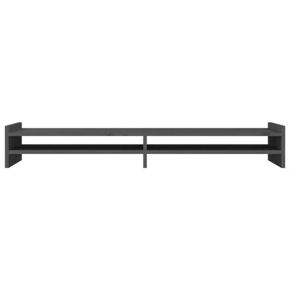 Monitorstandaard 100x27x15 cm massief grenenhout grijs 100 x 27 x 15 cm Grijs