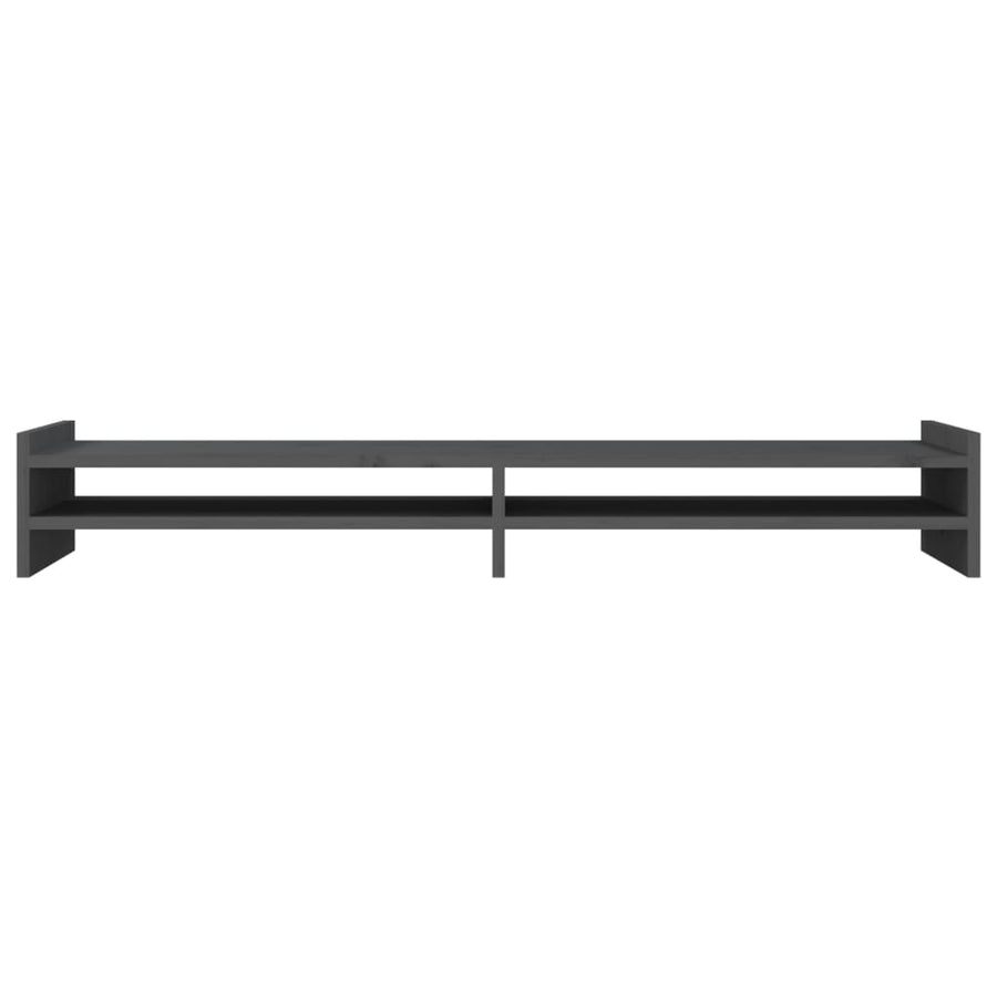 Monitorstandaard 100x27x15 cm massief grenenhout grijs 100 x 27 x 15 cm Grijs
