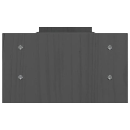 Monitorstandaard 100x27x15 cm massief grenenhout grijs 100 x 27 x 15 cm Grijs